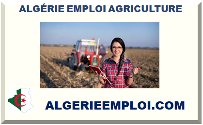 ALGÉRIE EMPLOI AGRICULTURE